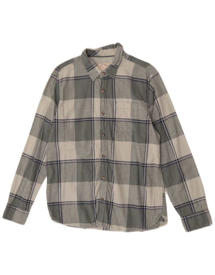 Fat Face Chemise Flanelle Homme Grand Carreau Gris Coton