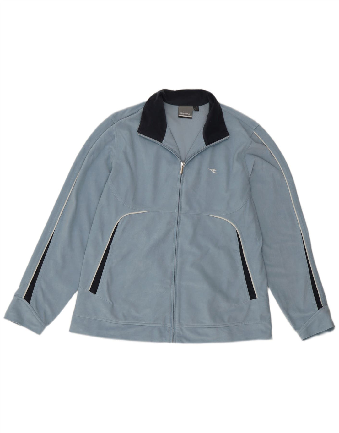 Diadora Veste de survêtement pour femme UK 14 Large Bleu Colorblock Polyester