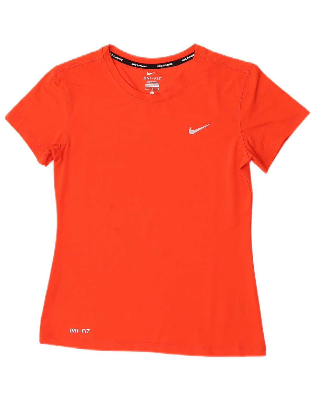 Nike Womens Dri Fit Graphic T-Shirt Top UK 14 Large Orange Polyester