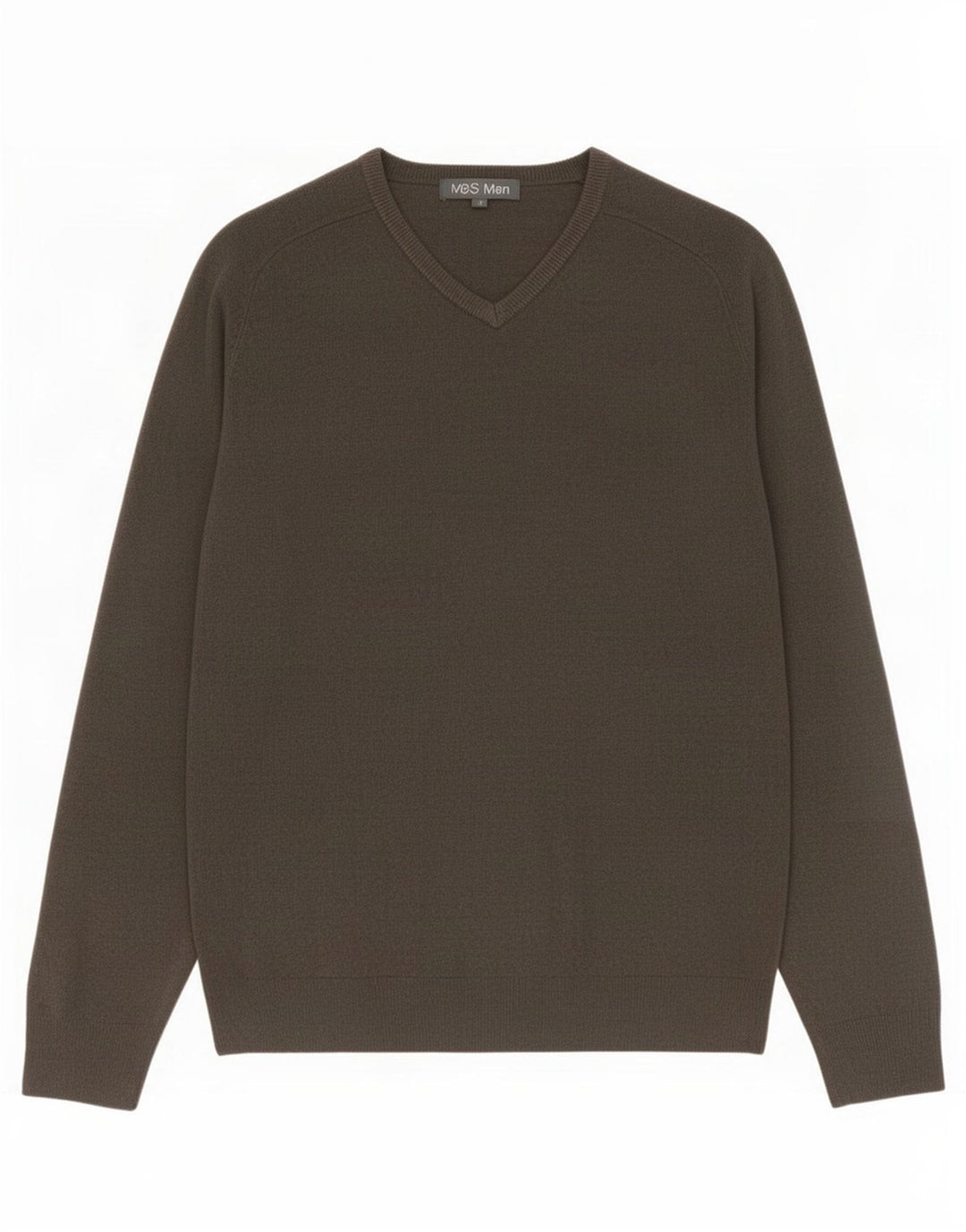 Marks & Spencer Pull Col V Homme Gris Moyen Acrylique