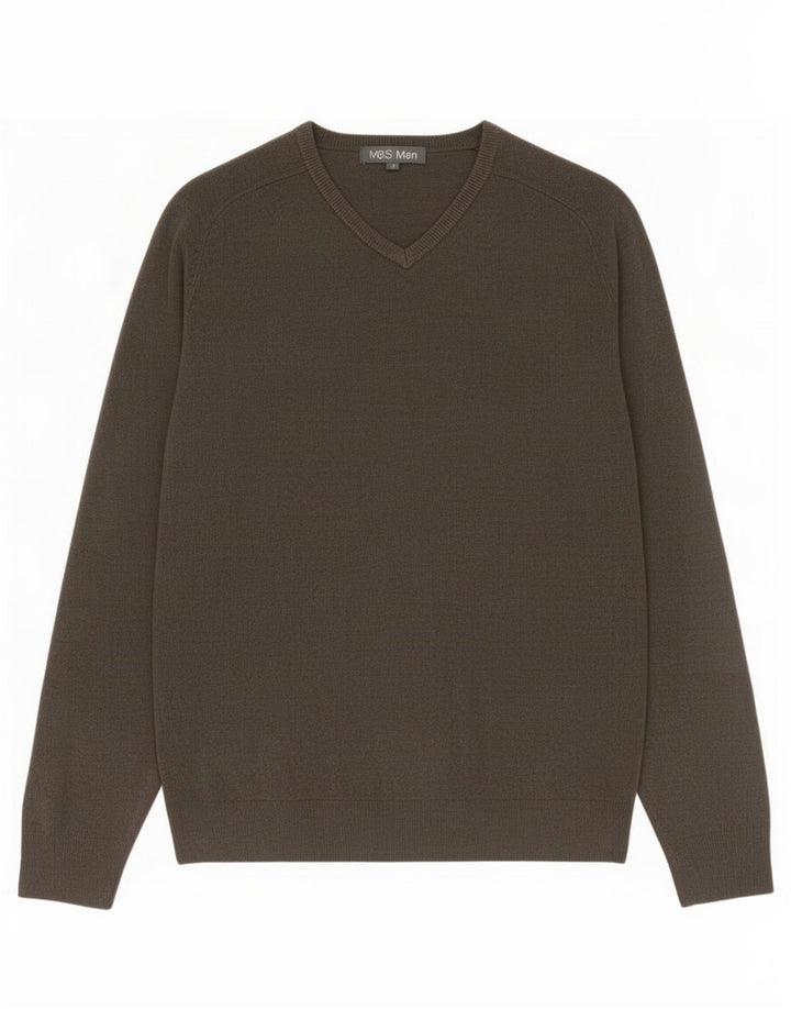 Marks & Spencer Pull Col V Homme Gris Moyen Acrylique