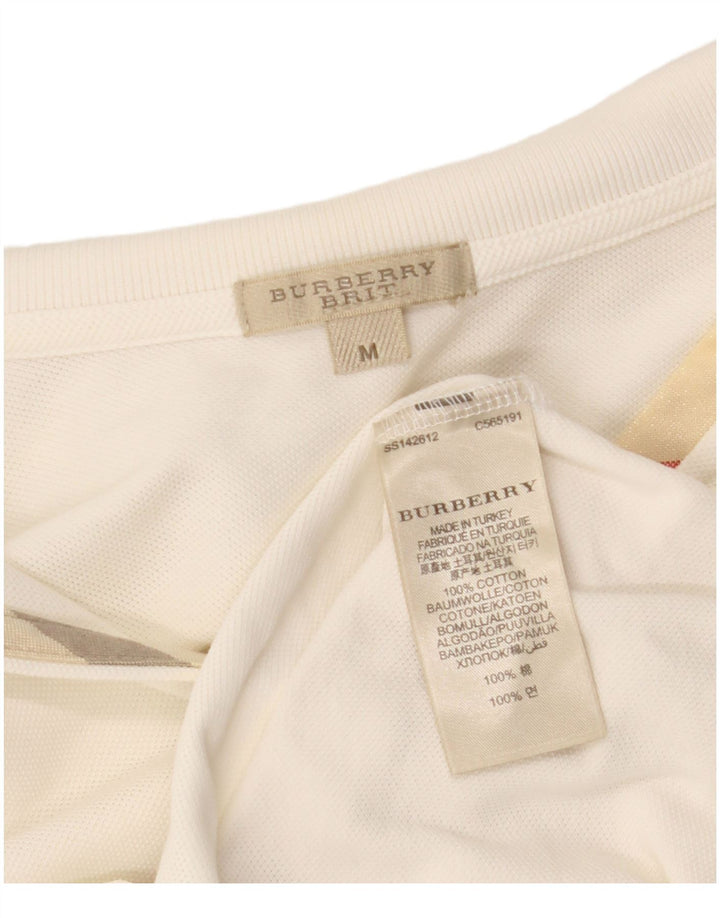 BURBERRY Polo BRIT Femme UK 12 Medium Off White Coton