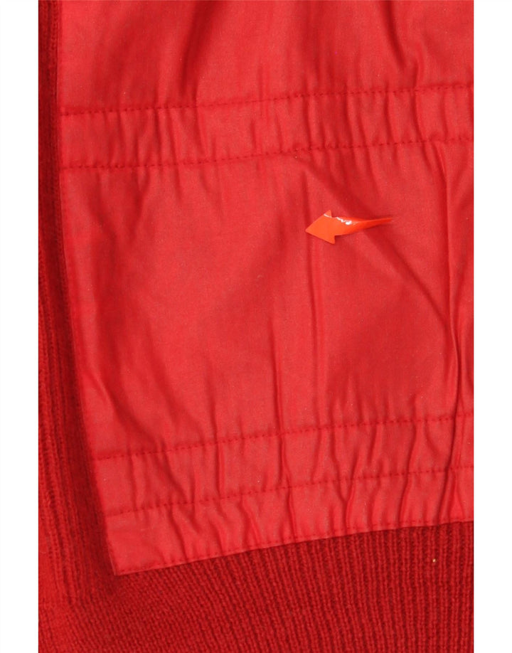 VINTAGE Pull ras du cou pour homme IT 52 Grande laine colorblock rouge