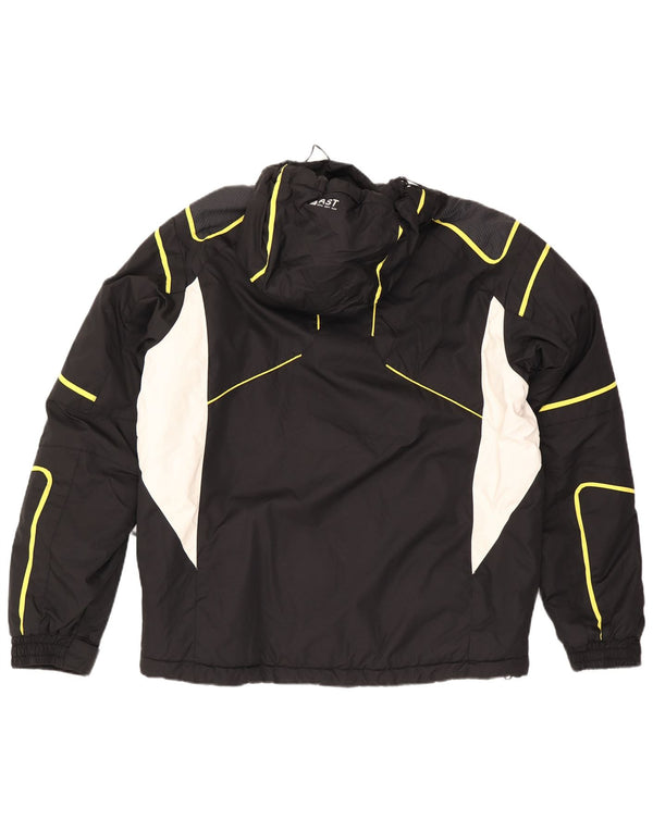 AST Veste de ski à capuche pour homme UK 44 2XL Noir Colourblock Polyamide