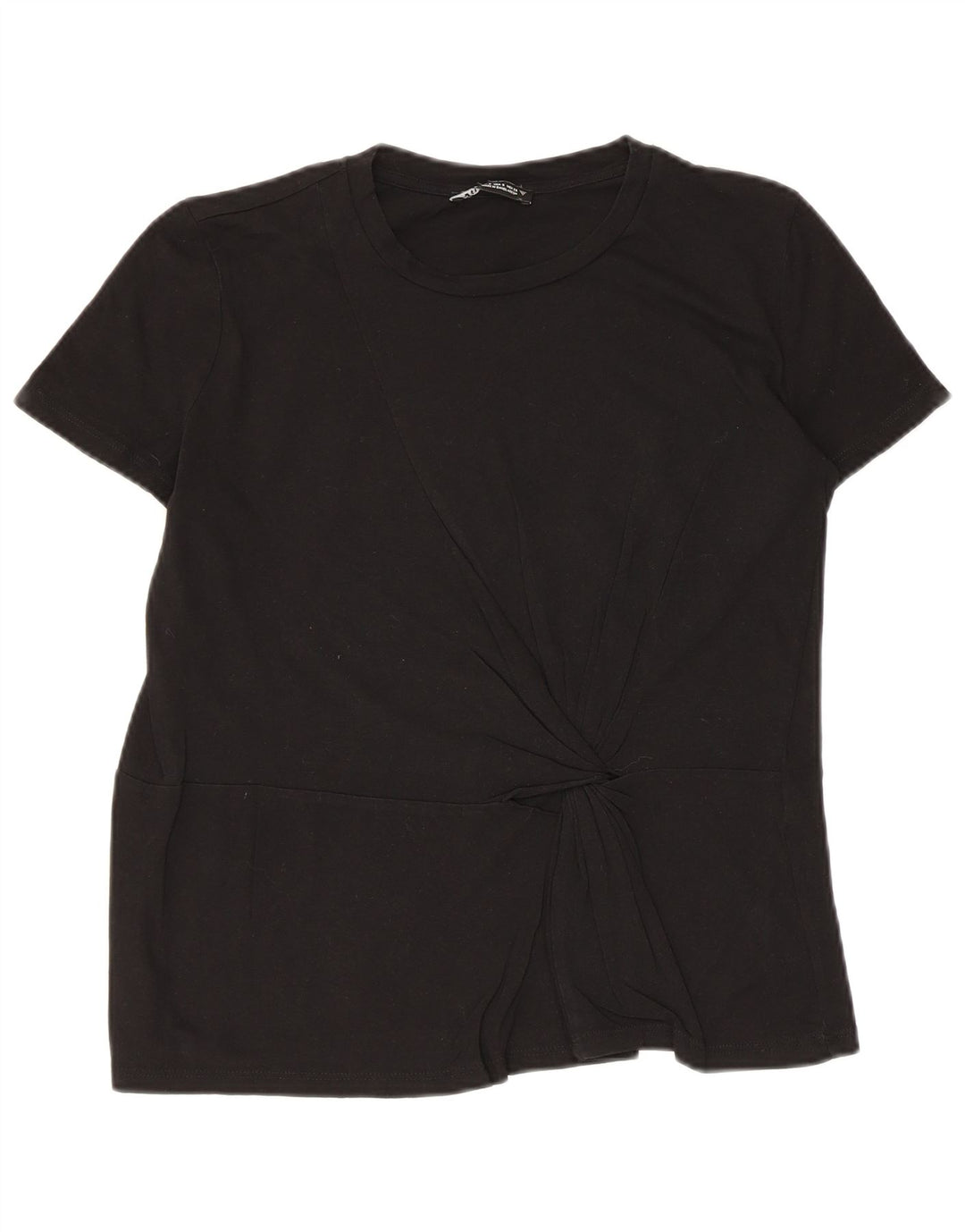 Zara Chemisier Femme Top UK 10 Petit Coton Noir
