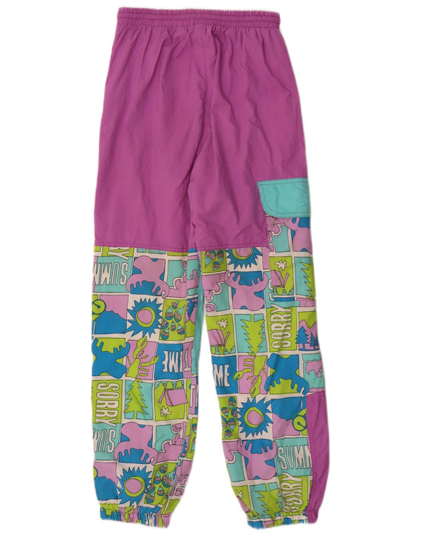 vintage Womens Graphic Cargo Survêtement Pantalon Joggers IT 44 Moyen Violet