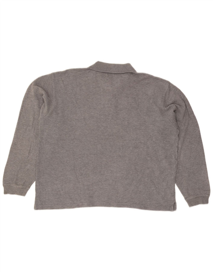 Izod Polo à Manches Longues Homme Grand Gris Coton
