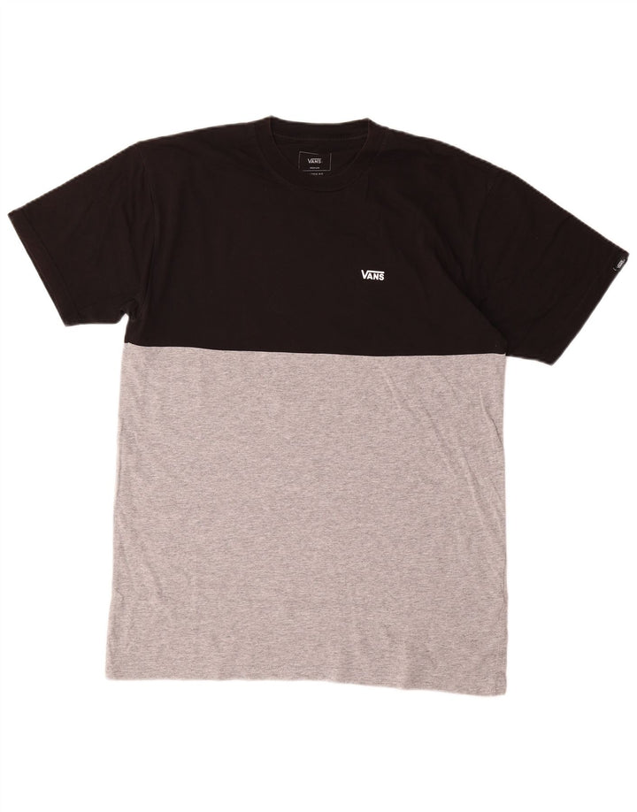 Vans T-shirt coupe classique pour hommes, noir moyen, colour block