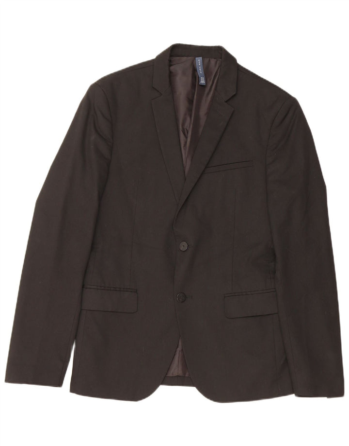 ZARA Veste blazer à 2 boutons pour homme EU 48 Noir moyen