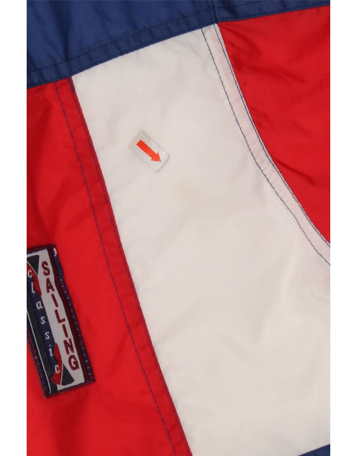 MARCEL CLAIR Veste de pluie à capuche pour homme UK 40 Large Bleu Colorblock