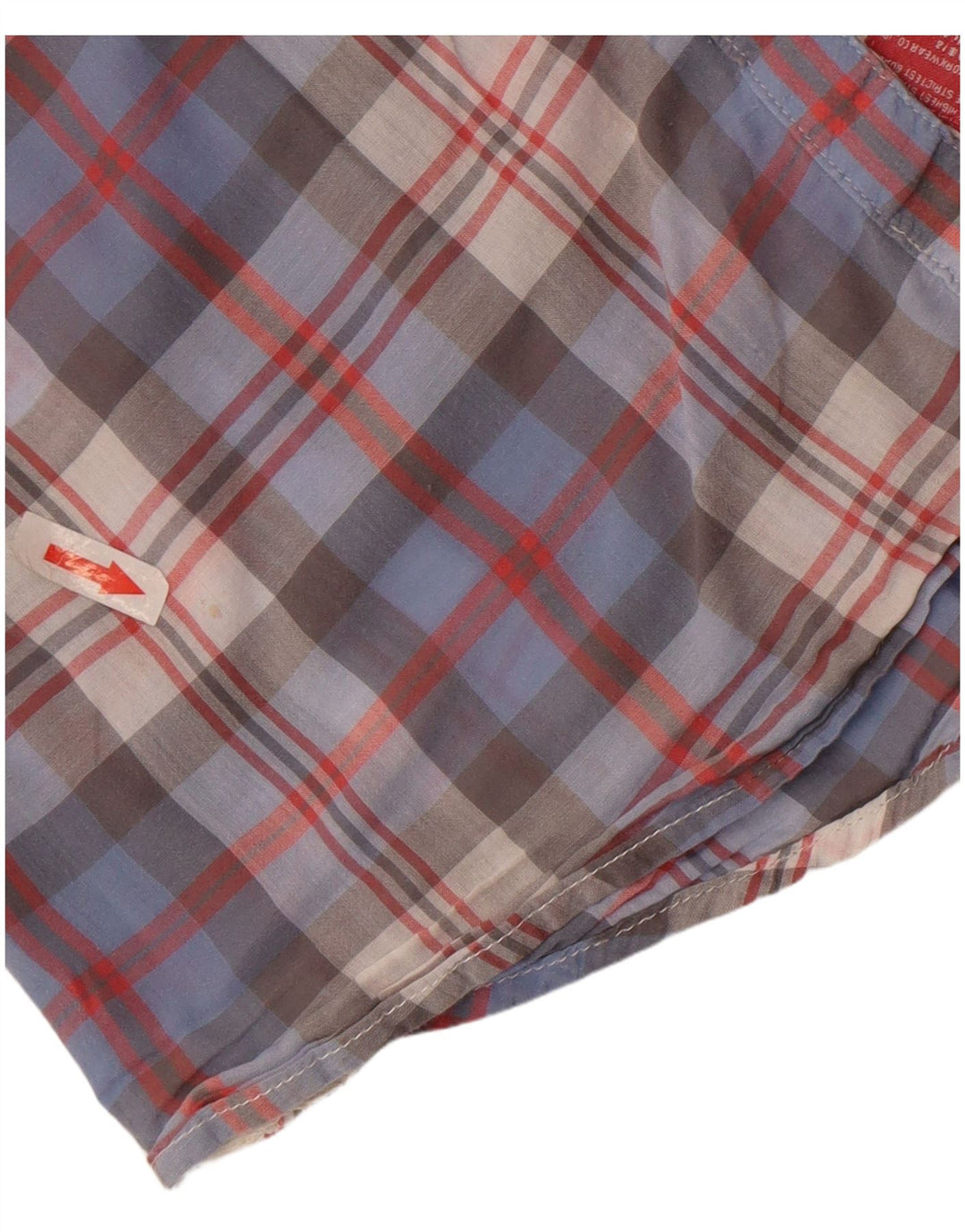 Superdry Chemise à manches 3/4 pour femme UK 14 Bleu moyen à carreaux en coton