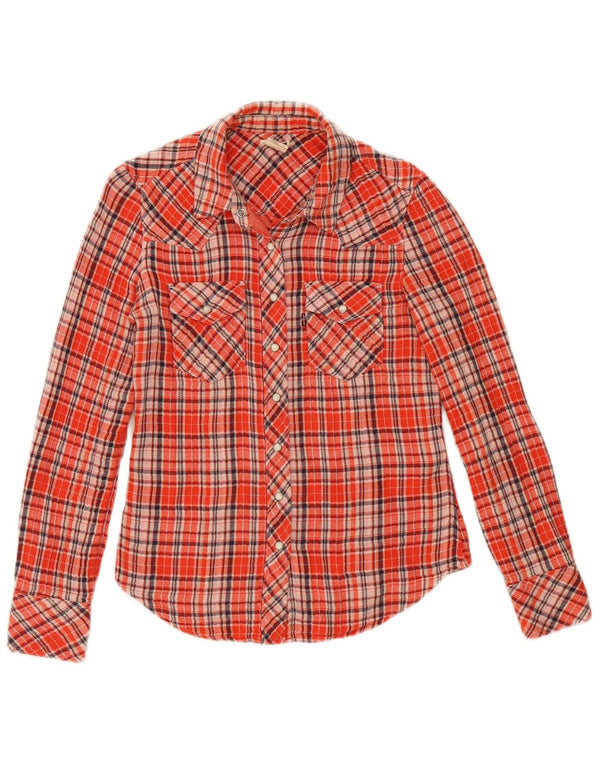 Levi's Chemise Flanelle Femme UK 6 XS Rouge Carreaux Coton