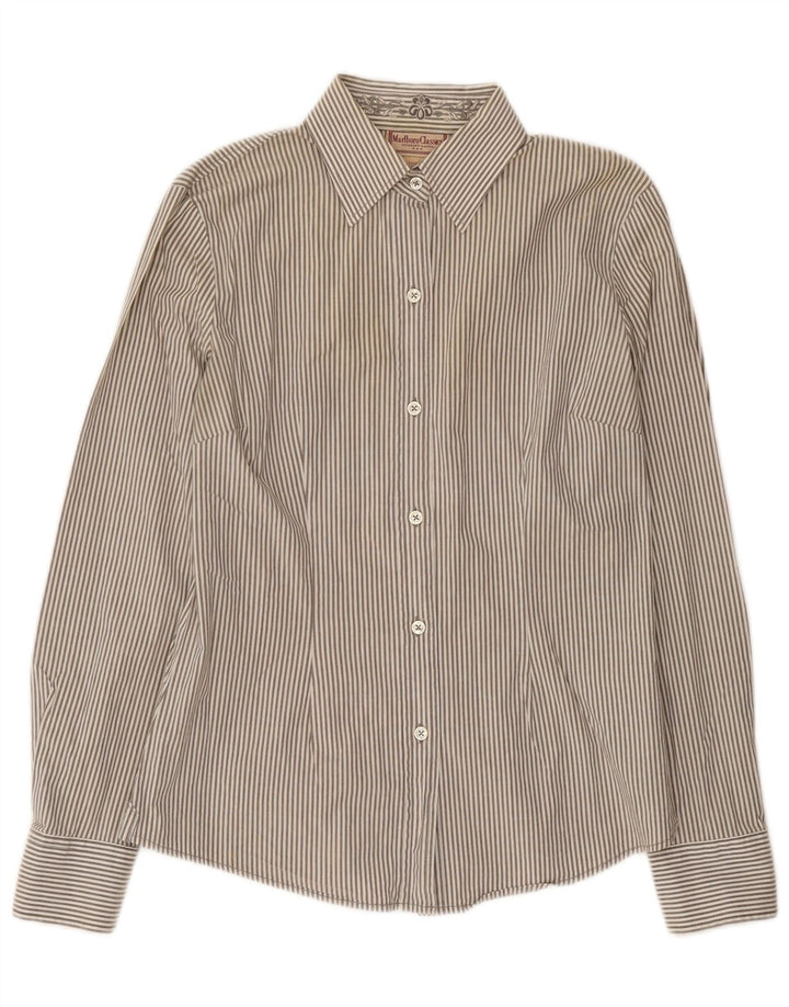 Marlboro Classics Chemise Femme EU 44 XL Gris Coton Rayé