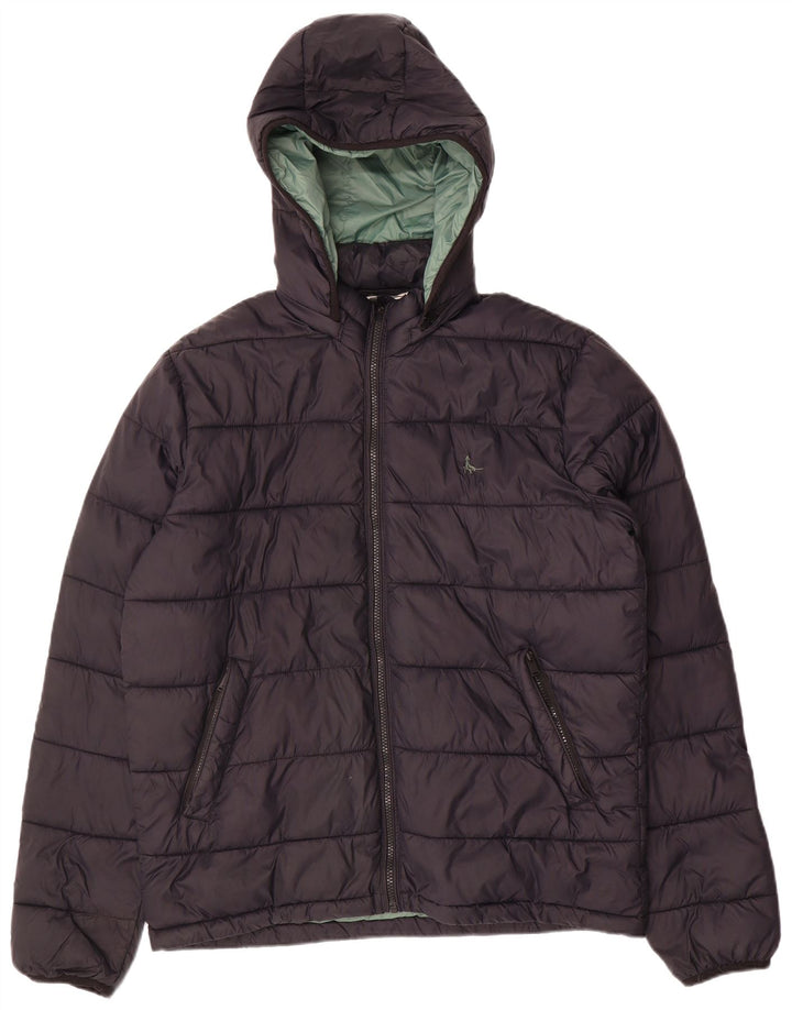 Jack Wills Veste matelassée à capuche pour homme UK 38 Medium Black Nylon
