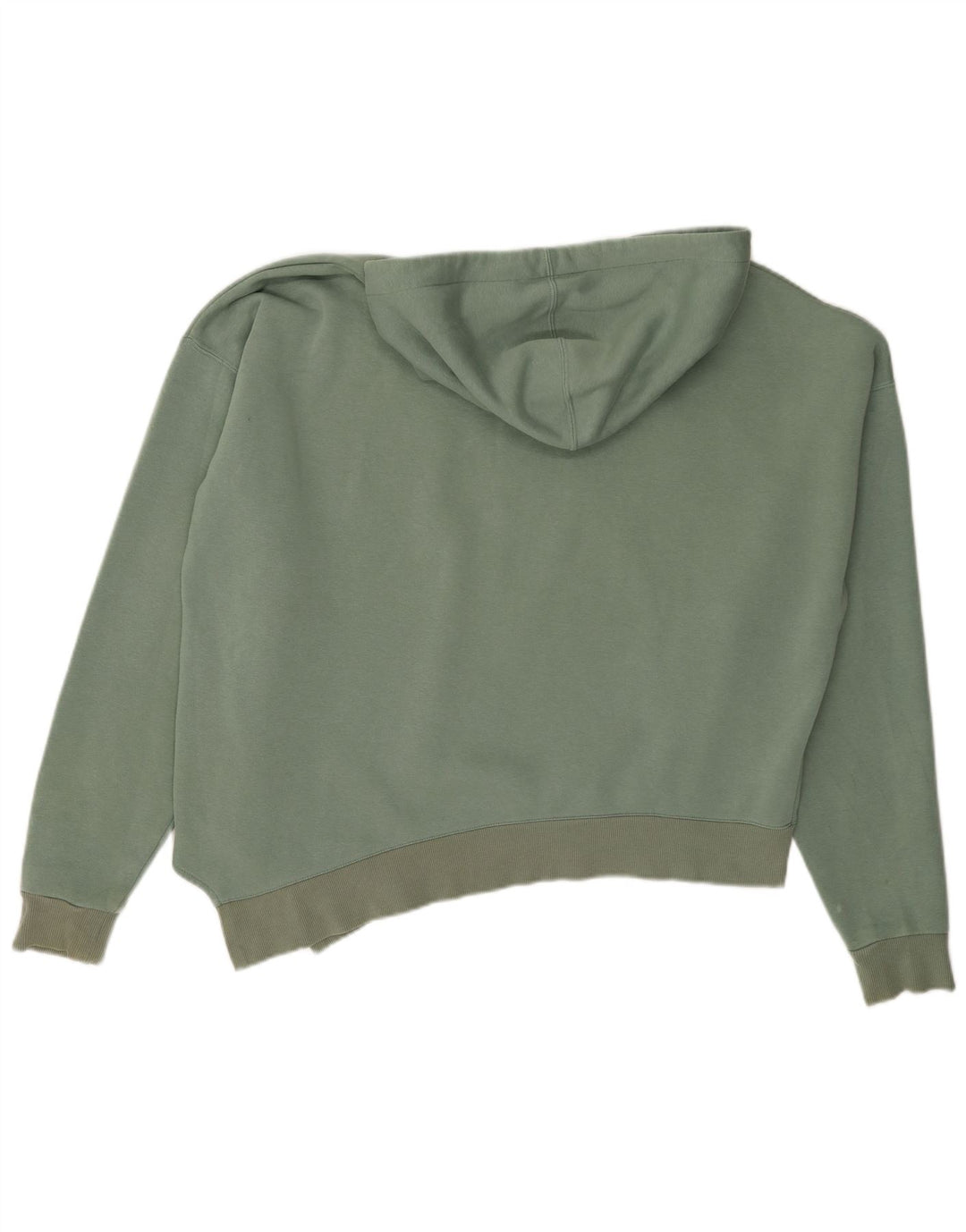 Reebok Pull à capuche asymétrique court pour femme UK 12/14 Vert moyen Coton