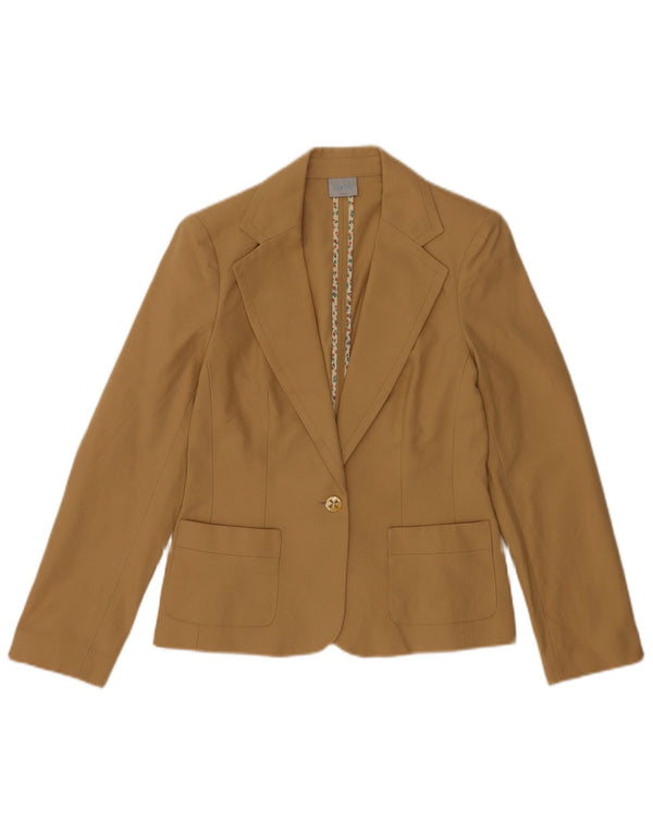 Oasis Veste blazer 1 bouton pour femme UK 10 Petit coton beige