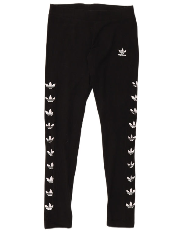 Adidas Leggings graphiques pour femmes UK 12 coton noir moyen