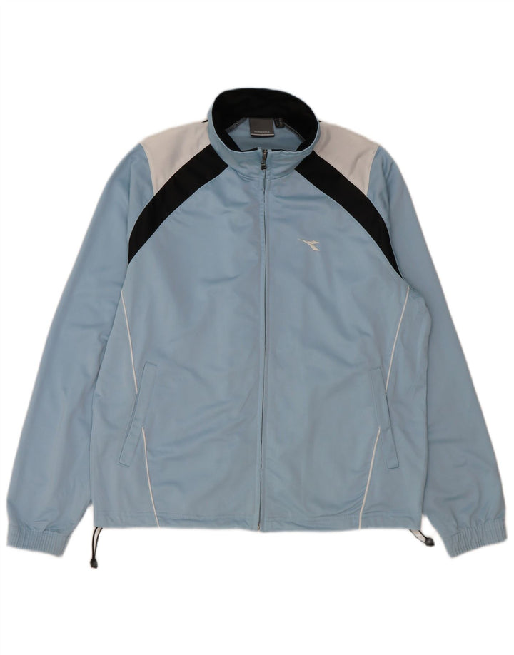 DIADORA Veste de Survêtement Homme UK 38 Bleu Moyen Colorblock Polyester