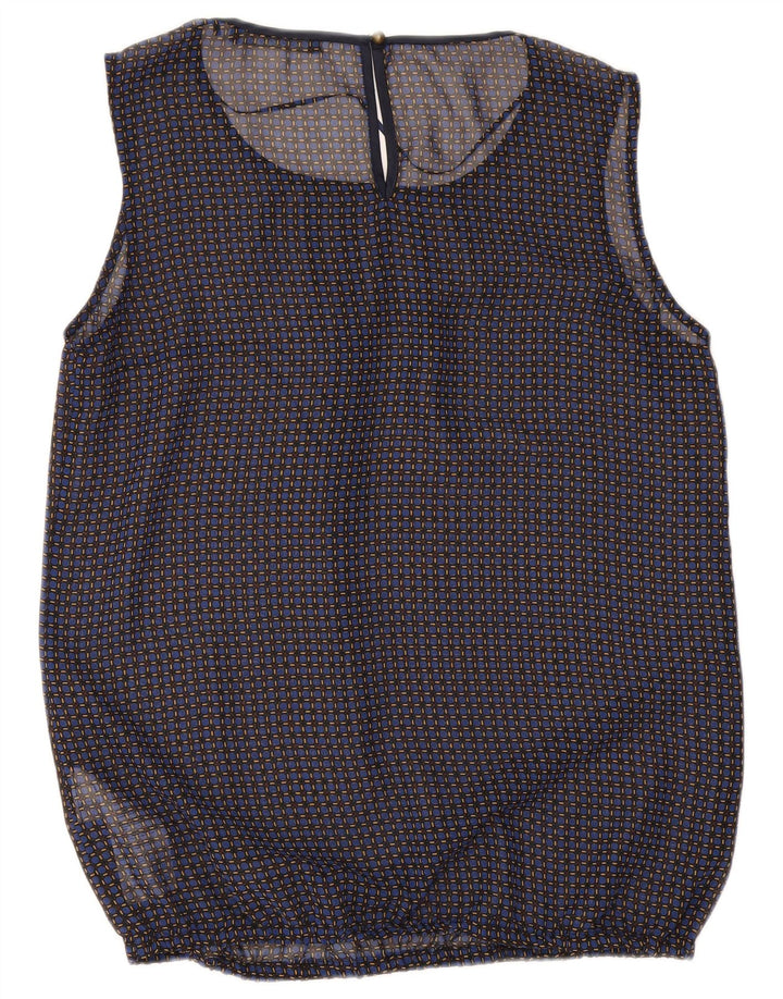 Esprit Chemisier sans manches pour femme UK 12 Bleu marine moyen à carreaux en polyester