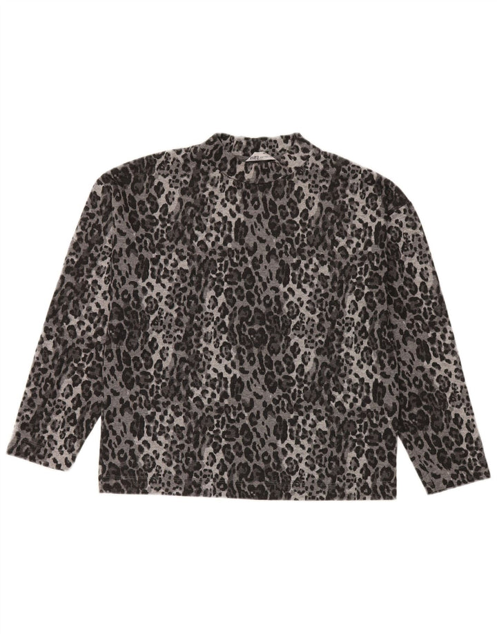Marks & Spencer Haut à manches longues pour femme UK 10 Petit imprimé animal gris