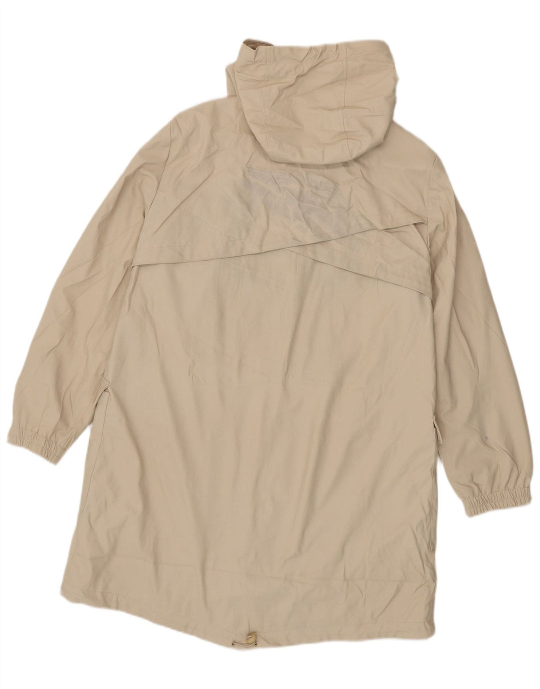 Zara Manteau coupe-vent à capuche pour femme UK 16 Large Beige Polyester