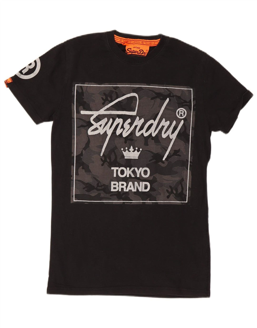 SUPERDRY T-Shirt Graphique Top XS Noir Coton Homme