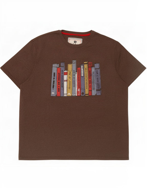 Fat Face T-Shirt Graphique Homme Top 2XL Coton Marron