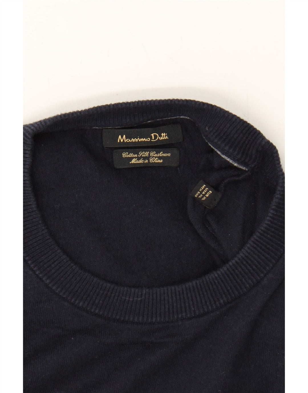 MASSIMO DUTTI Mens Crew Neck Jumper Sweater 2XL Navy Blue Cotton Vintage Massimo Dutti and Second-Hand Massimo Dutti from Messina Hembry 