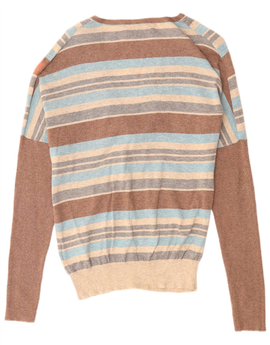 MONSOON Pull col en V pour femme UK 12 Medium Multicolore Rayé