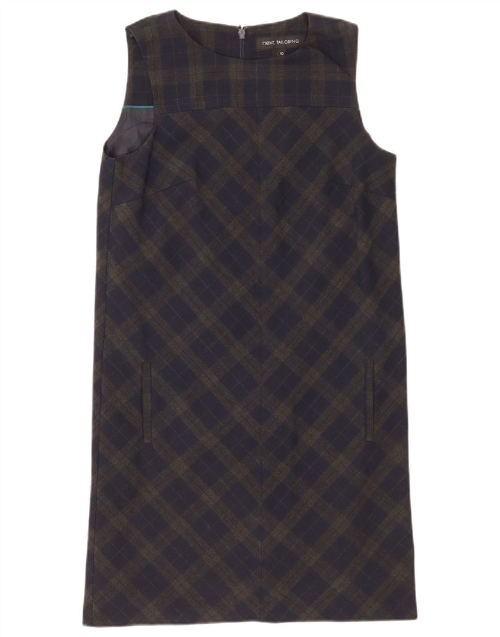 Next Robe droite sans manches pour femme UK 10 Petit carreaux verts