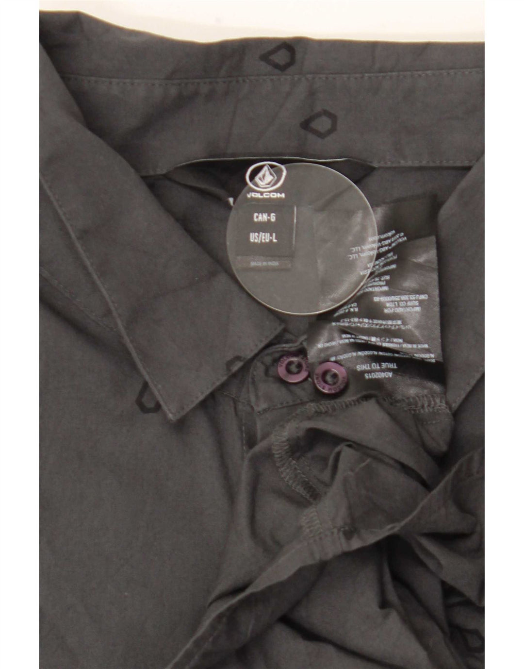 Volcom Chemise graphique à manches courtes pour hommes, grand coton géométrique gris