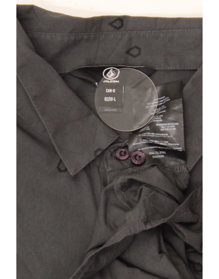 Volcom Chemise graphique à manches courtes pour hommes, grand coton géométrique gris