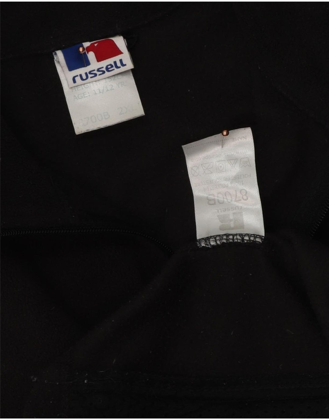 Russell Athletic Veste polaire pour garçon 11-12 ans 2XL Noir Polyester