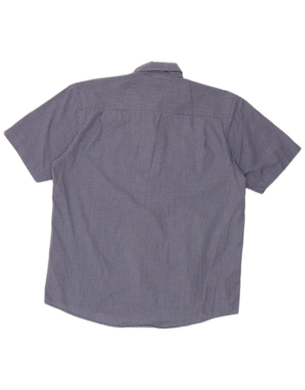 Pierre Cardin Chemise à manches courtes pour homme Coupe régulière XL Bleu vichy en coton