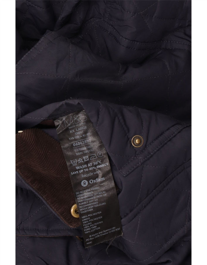 Marks & Spencer Veste matelassée pour homme UK 44 2XL Bleu marine Polyester