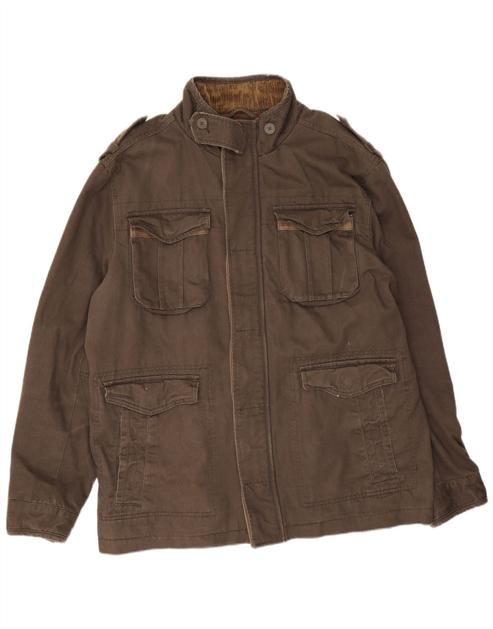 Fat Face Veste utilitaire pour homme UK 42 XL Marron Coton