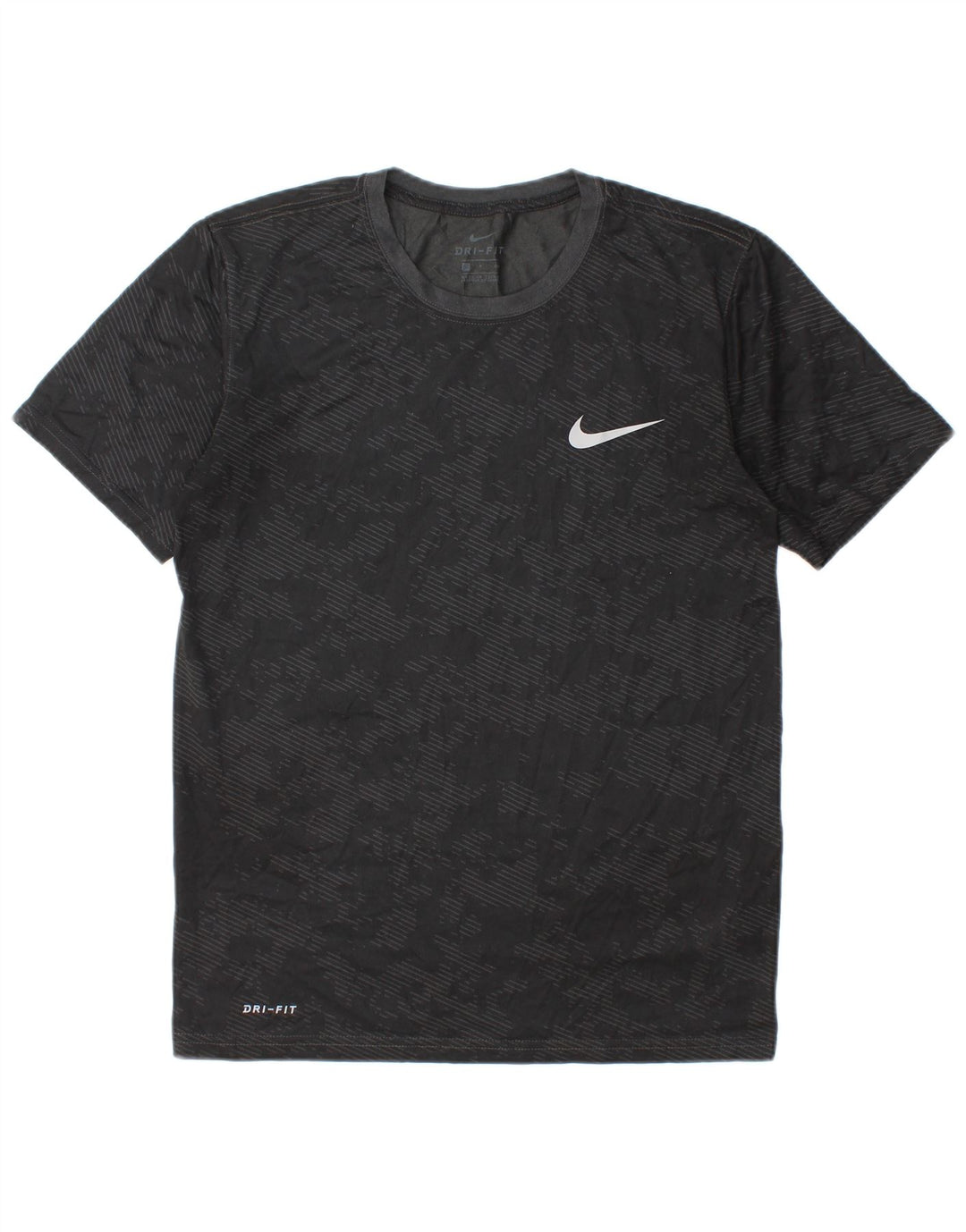 Nike Hommes Dri Fit T-Shirt Haut Petit Noir Camouflage Polyester