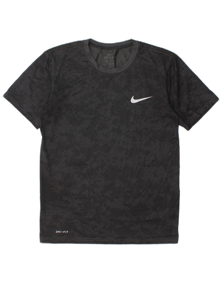 Nike Hommes Dri Fit T-Shirt Haut Petit Noir Camouflage Polyester