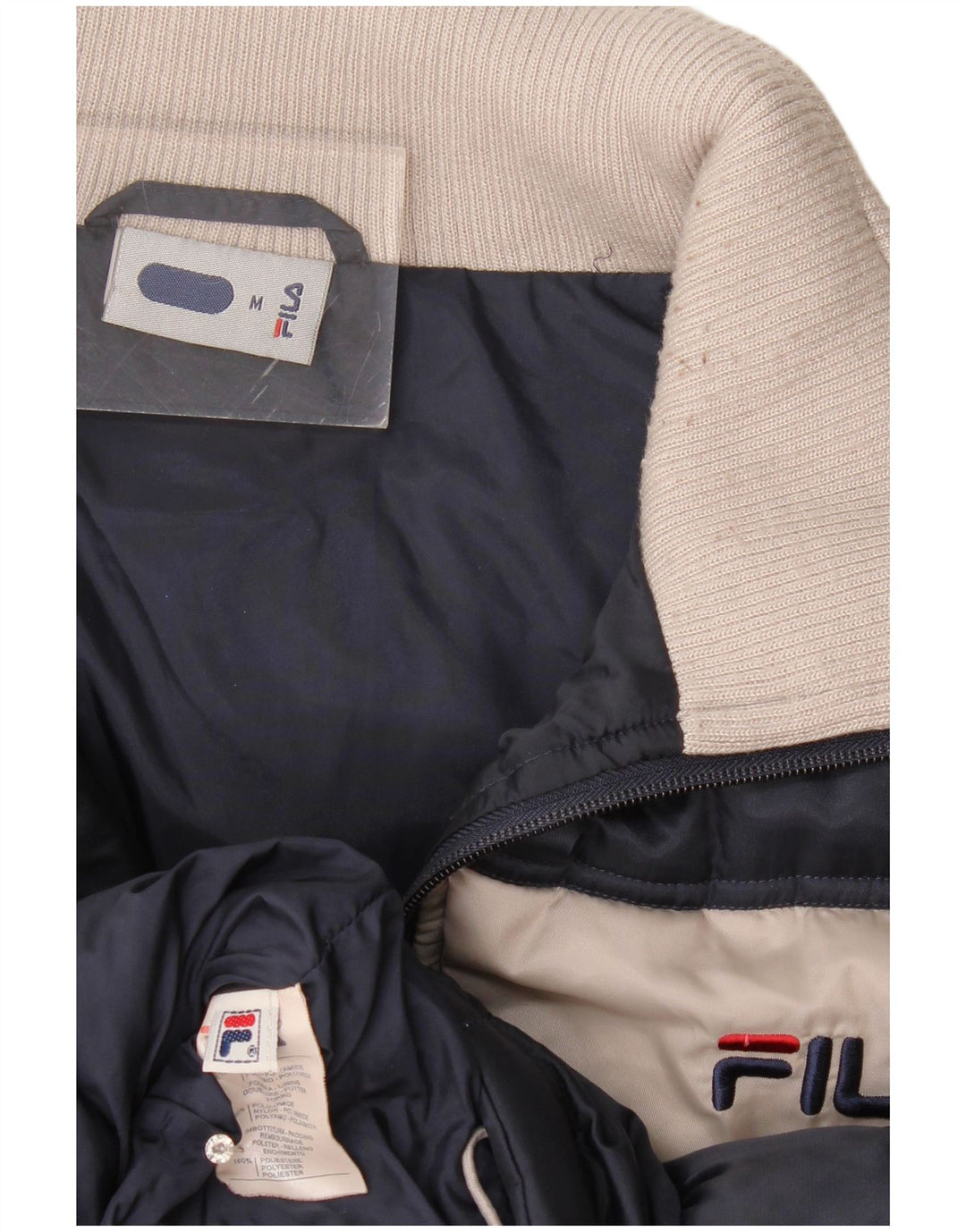 Fila Gilet rembourré pour homme UK 38 Medium Navy Blue Colourblock Polyamide