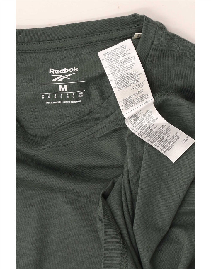 Reebok Tee-Shirt Graphic Homme Vert Moyen Coton