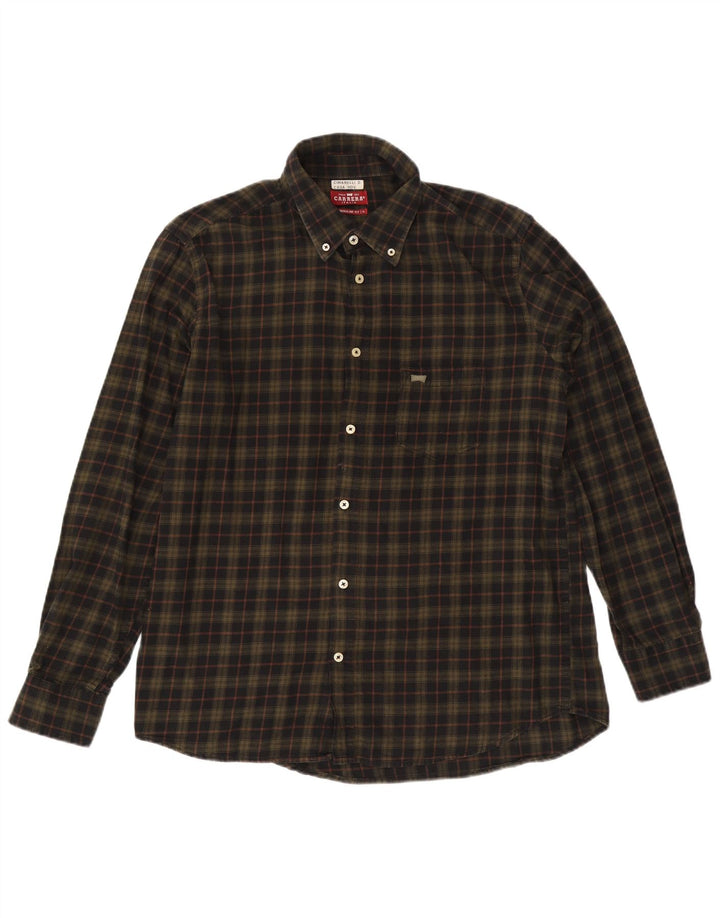 Carrera Chemise Regular Fit Flanelle XL Kaki Check Coton Homme