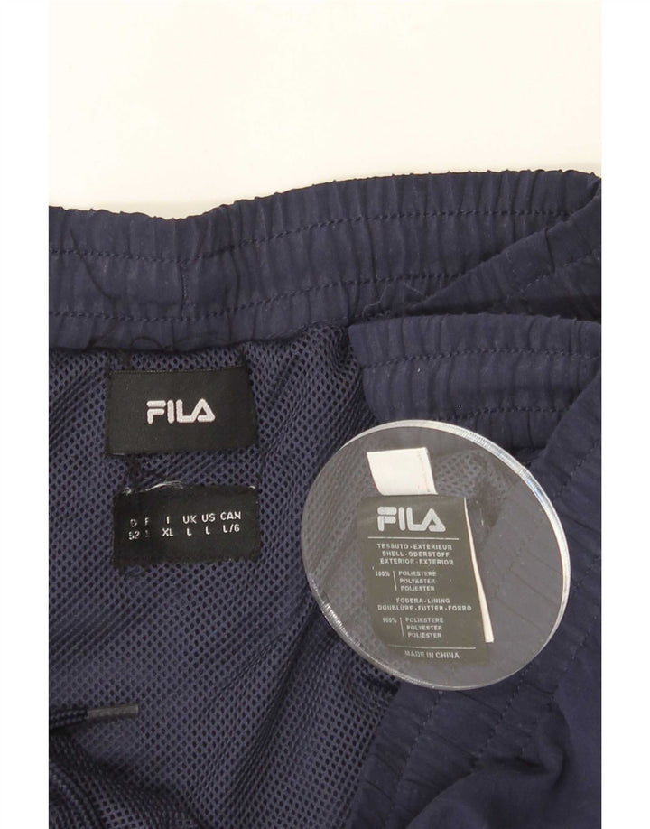 Fila Short de Sport Homme Large Bleu Marine Colorblock Polyester
