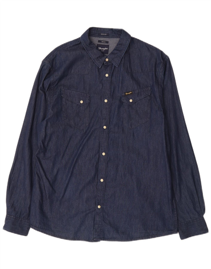 Wrangler Chemise en Jean Regular Fit XL Bleu Marine Coton