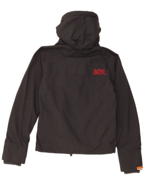 Superdry Veste de pluie à capuche graphique pour femme UK 6 XS Nylon noir