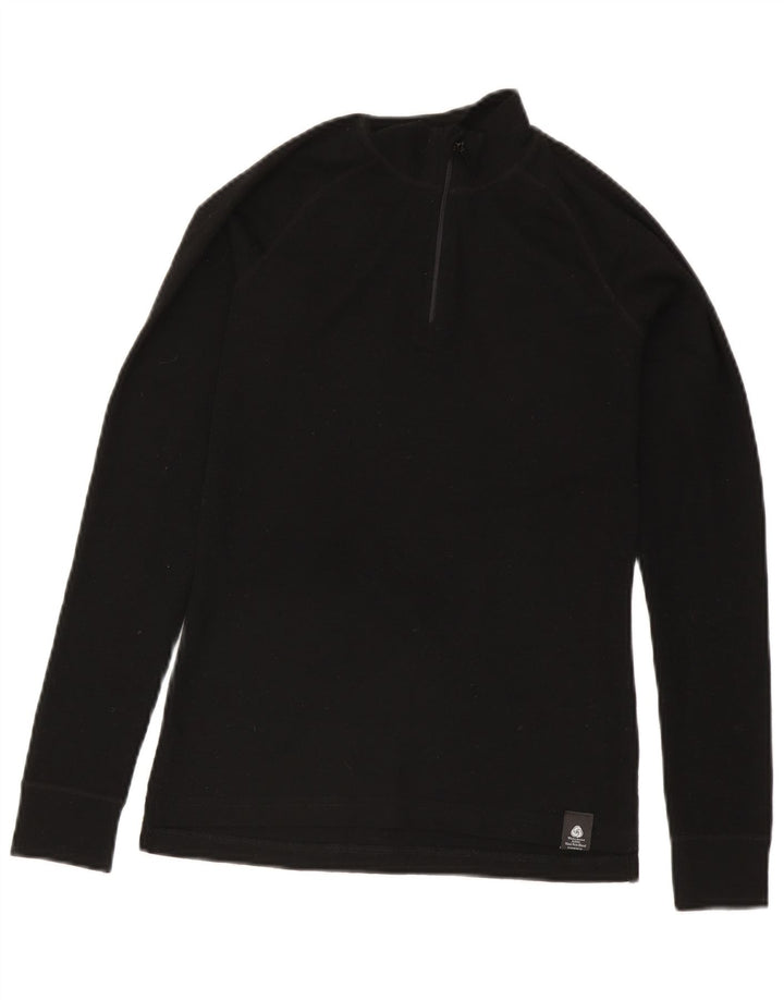 Mountain Warehouse Pull à col zippé pour femme UK 10 Petite laine noire