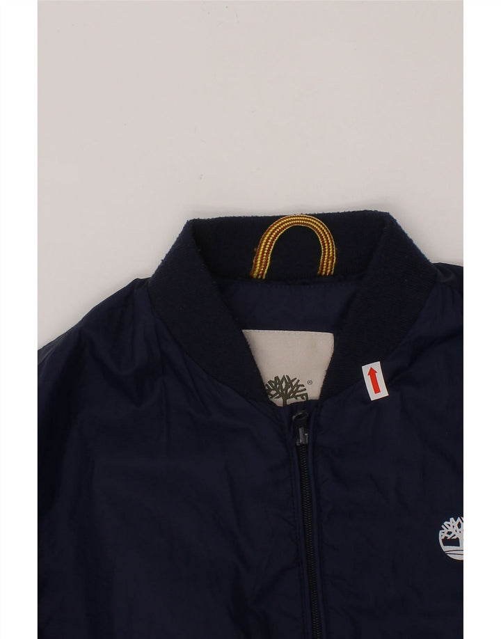 TIMBERLAND Boys Bomber Jacket 7-8 Years Navy Blue Polyester