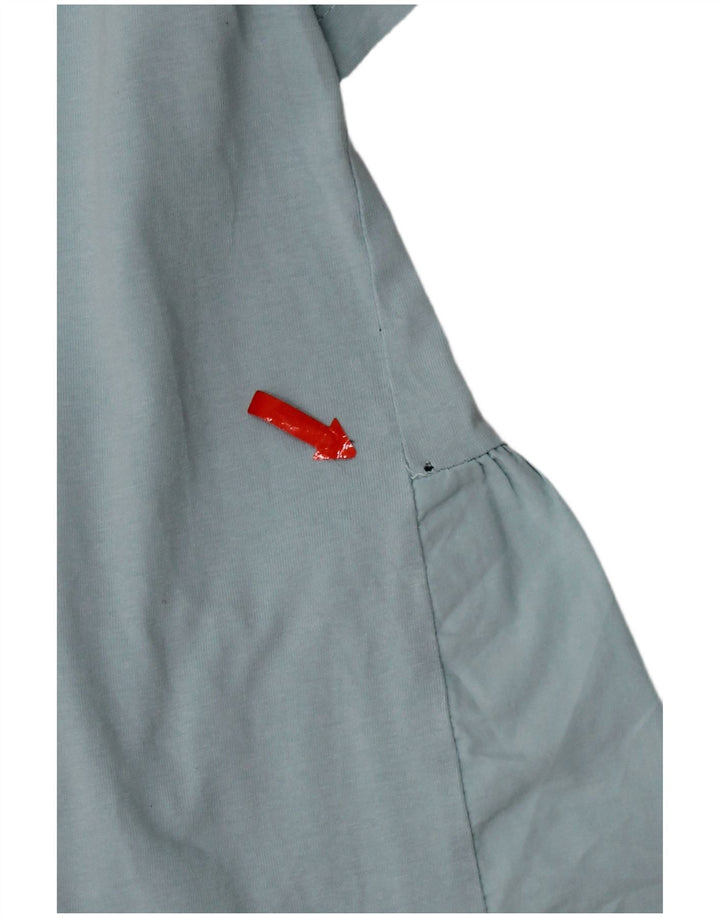 Zara Femme Chemisier Top UK 12 Bleu Moyen Coton