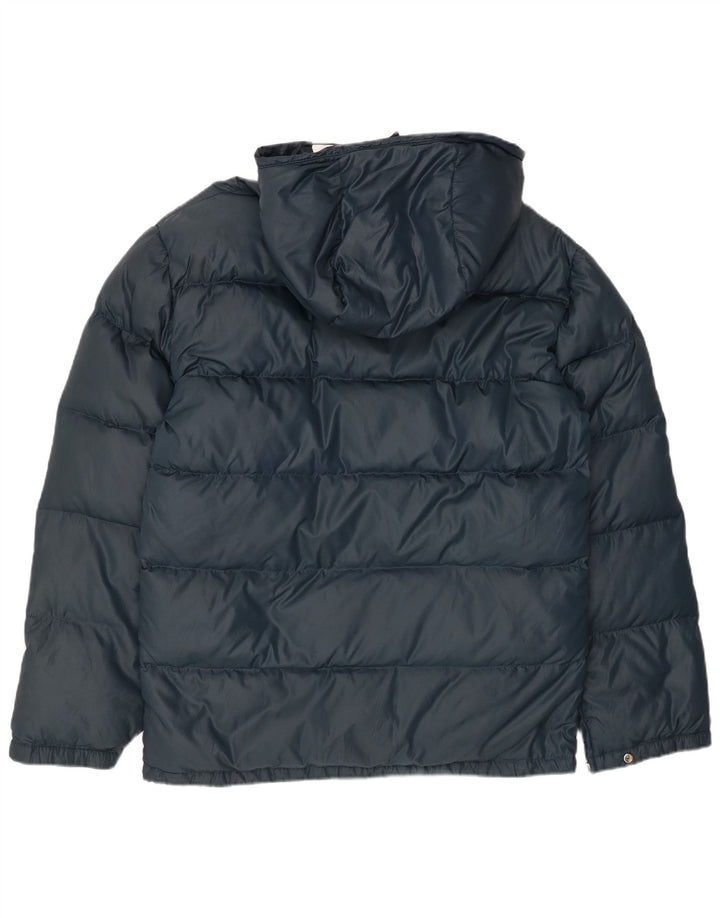 VINTAGE Veste matelassée à capuche pour hommes UK 38 Bleu Marine Moyen