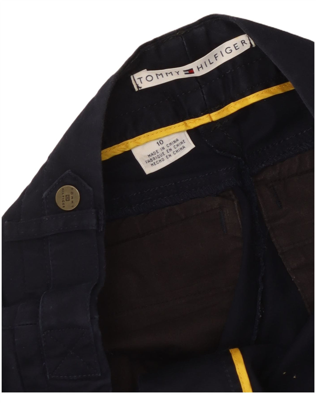 Tommy Hilfiger Pantalon court pour femme US 10 Large W32 L25 Bleu marine