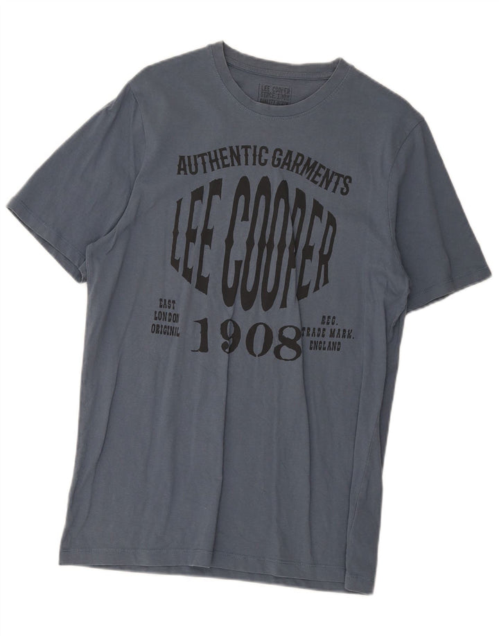 Lee Cooper T-Shirt Graphique Homme Top XL Bleu Coton